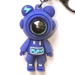 Spaceman Purple Rubber Keychain/ Bag Charm
